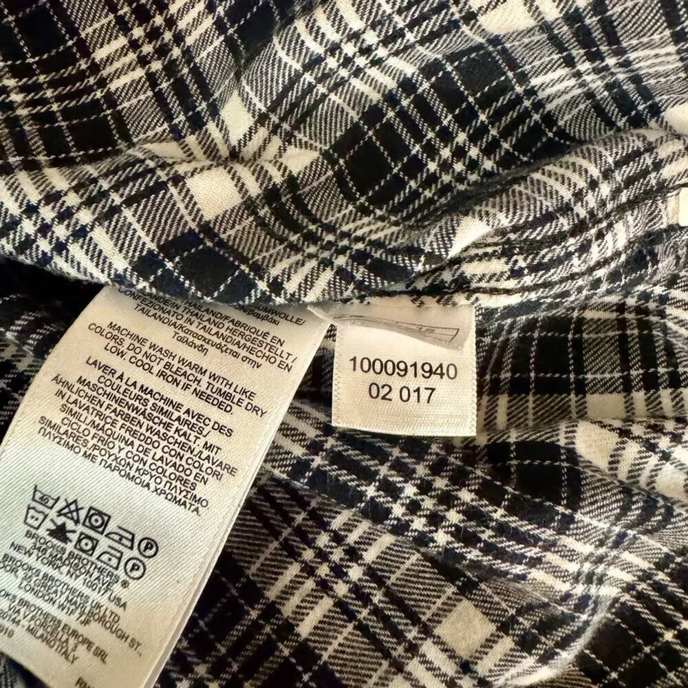 Brooks Brothers Tartan Button Up Shirt Girl's 16 Preppy Dark Academia Schoolcore - Picture 11 of 12